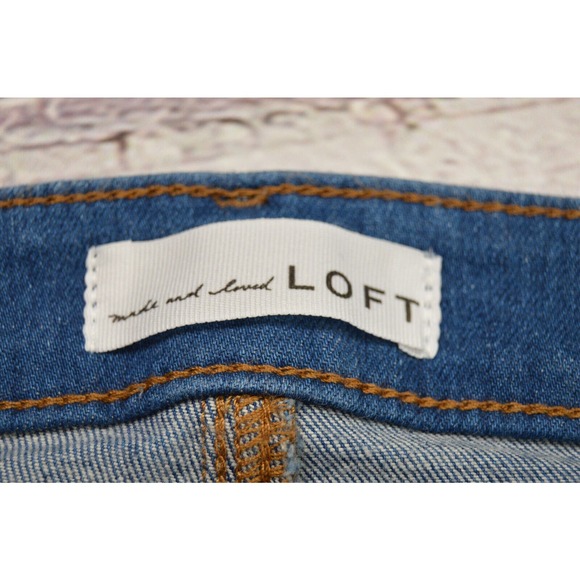 Loft Curvy Skinny Jeans Women Junior Size 27 Raw Hem Pre-Owned - Picture 9 of 14